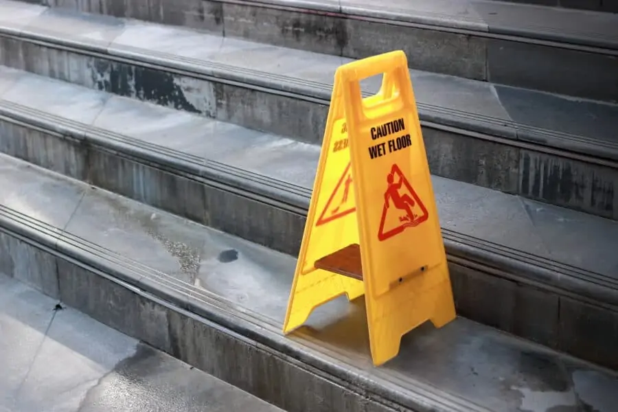 Slip and fall on stairs